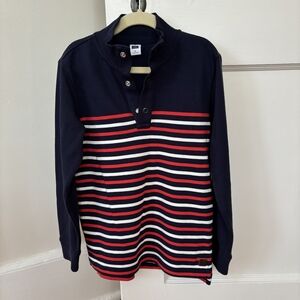 Navy and Red Striped Long Sleeve Shirt